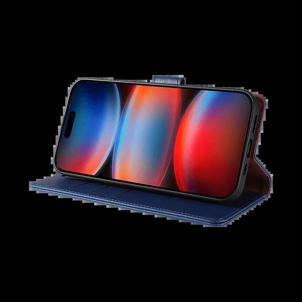 Housse folio anti-RFID iPhone 17 Pro – PROTECT IP011 Bleu Marine - Vue 17