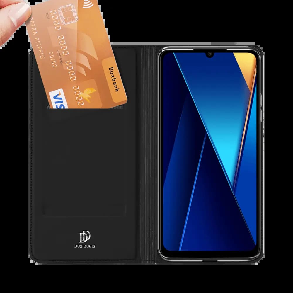 Housse folio Xiaomi Poco C65 / Redmi 13C porte-carte – Dux Ducis Skin Pro Noir - Vue 3