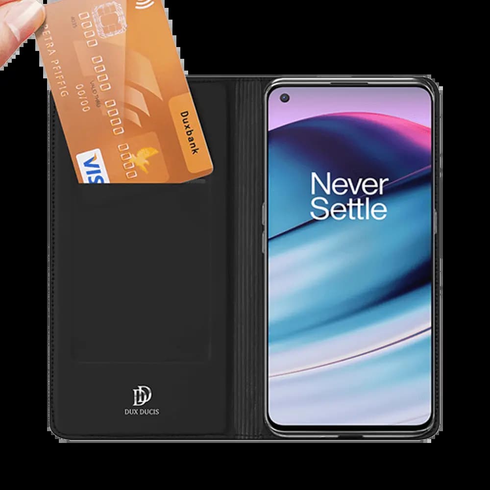 Housse folio OnePlus Nord CE 5G porte-carte – Dux Ducis Skin Pro Noir - Vue 3