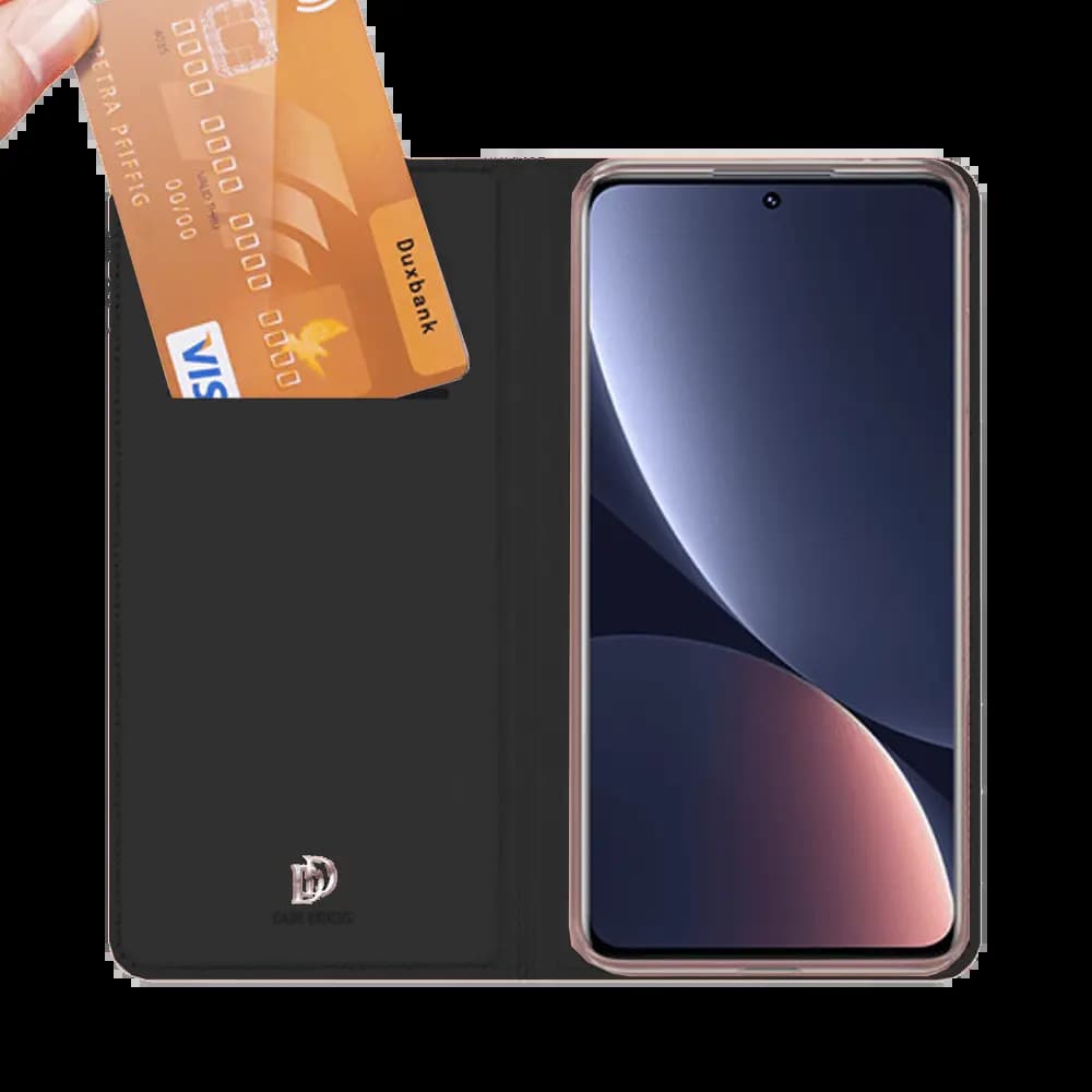 Housse folio Xiaomi 12 Pro porte-carte – Dux Ducis Skin Pro Noir - Vue 3