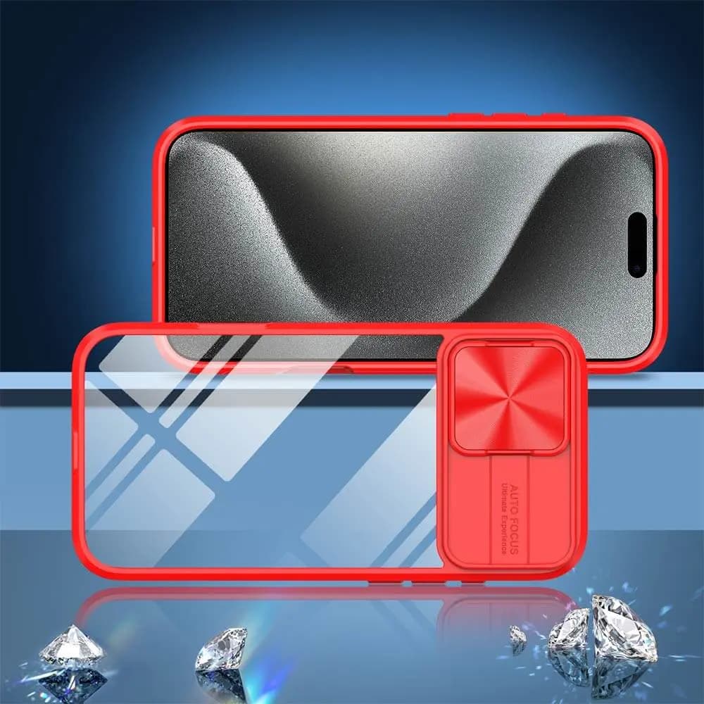 Coque avec cache caméra iPhone 15 Pro Max – PROTECT IE027 Rouge  - Vue 4