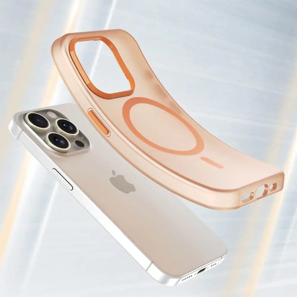 Coque MagSafe bi-matière –  iPhone 15 Pro – PROTECT MF-006 Orange - Vue 4