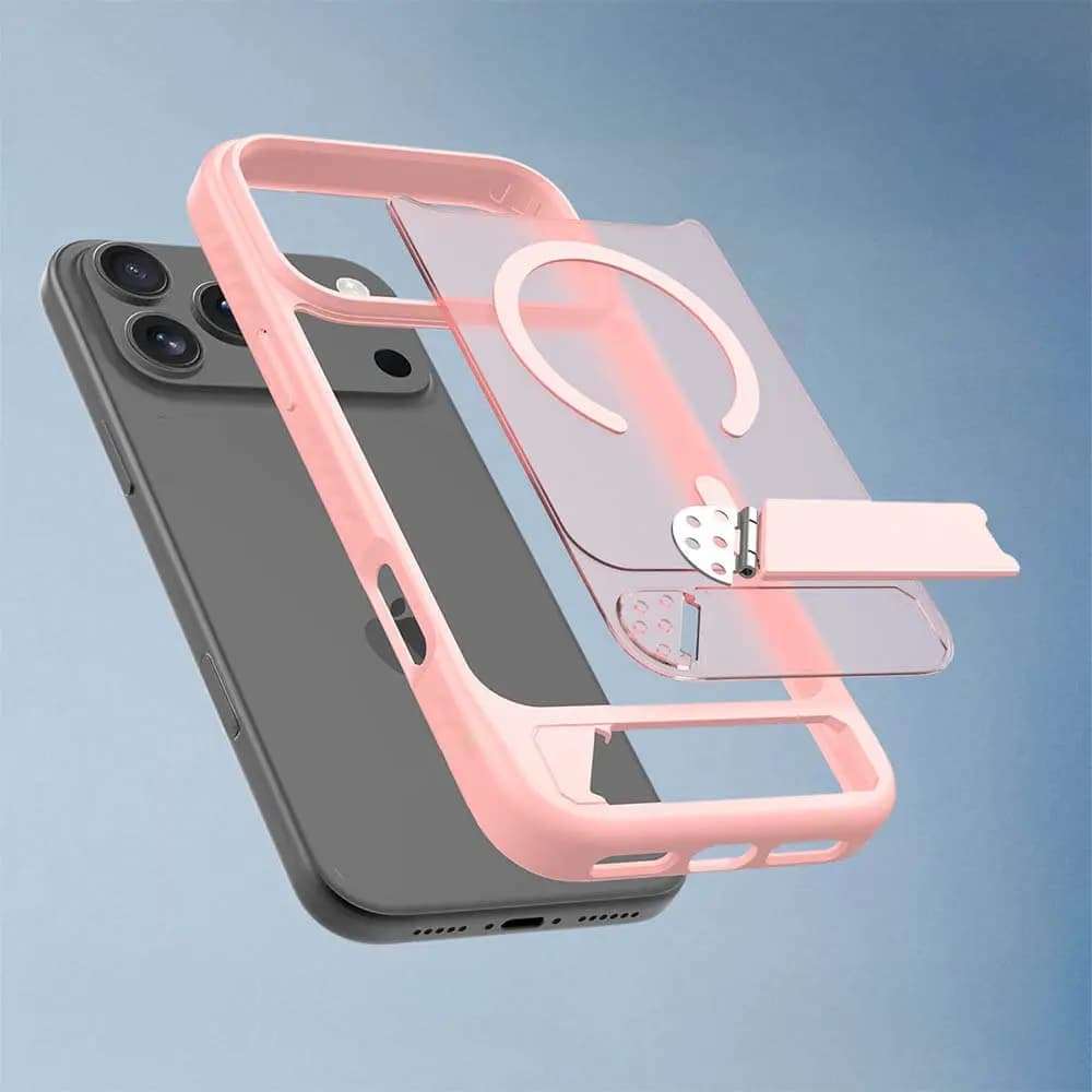 Coque de protection MagSafe avec support – Apple iPhone 17 Pro Max – PROTECT IF014 Rose - Vue 32