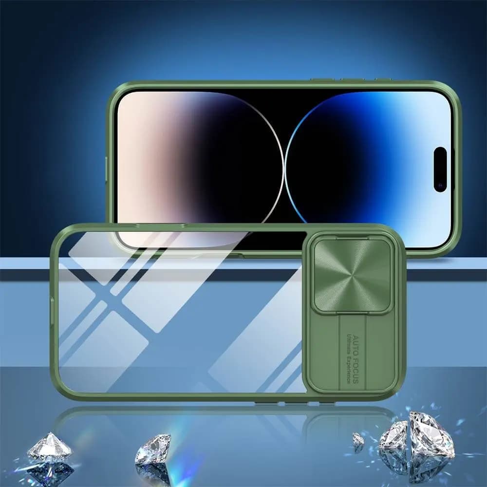 Coque avec cache caméra – iPhone 14 Pro Max – PROTECT IE027 Vert Foncé - Vue 4