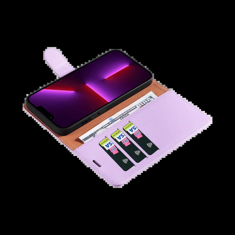 Housse folio anti-RFID iPhone 12 / 12 Pro – PROTECT IP011 Rose - Vue 7