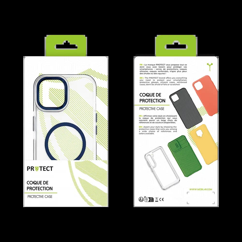 Coque MagSafe antichoc iPhone 15 Plus – PROTECT MS01 Bleu - Vue 12