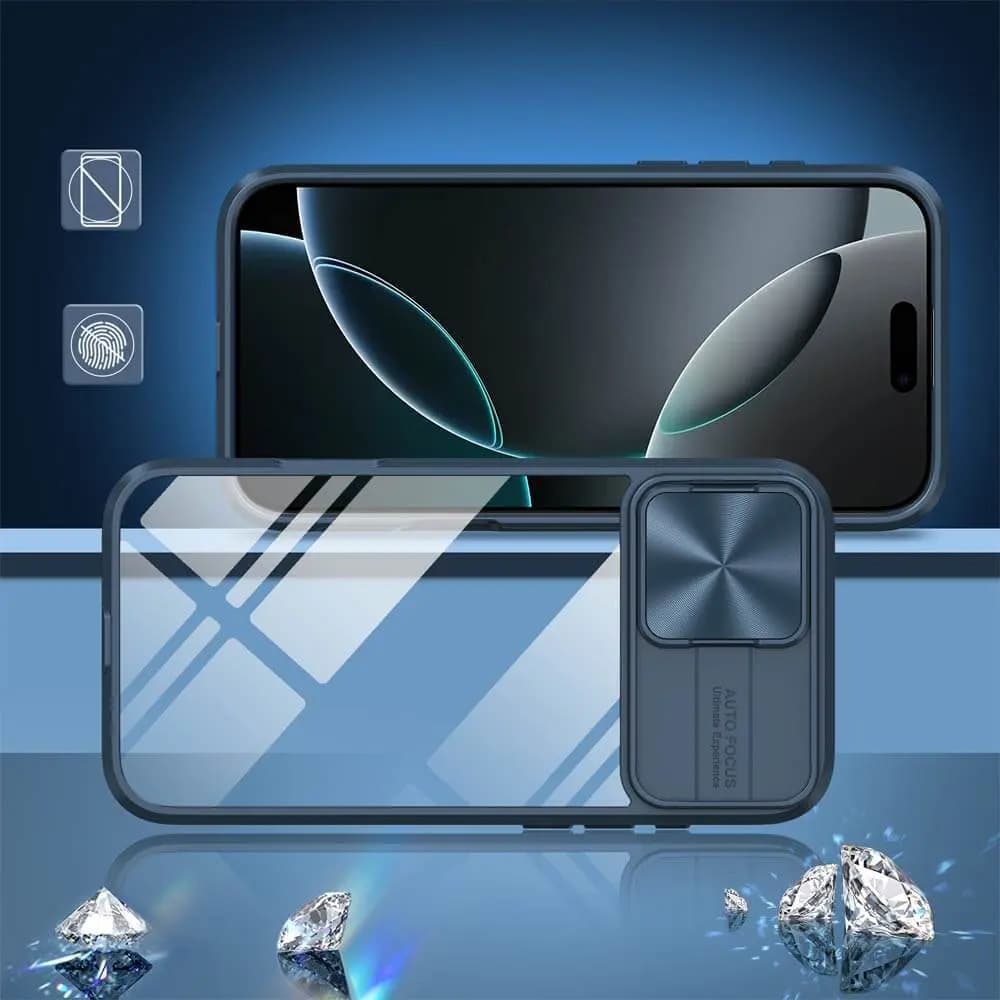 Coque avec cache caméra – iPhone 16 Pro – PROTECT IE027 Bleu Marine  - Vue 3