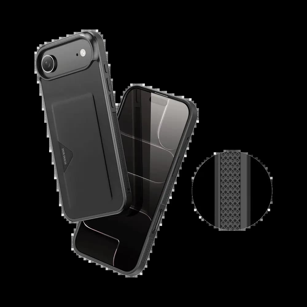  Coque de protection antichoc iPhone Air avec porte-carte intégré - Dux Ducis Pocard Noir - Vue 5