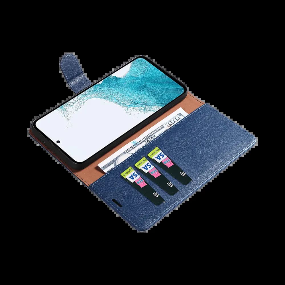 Housse folio anti-RFID Samsung Galaxy A35 5G – PROTECT IP011 Bleu Marine - Vue 7