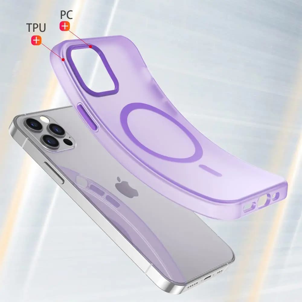 Coque MagSafe bi-matière – compatible iPhone 12 / 12 Pro – PROTECT MF-006 Violet Foncé - Vue 4