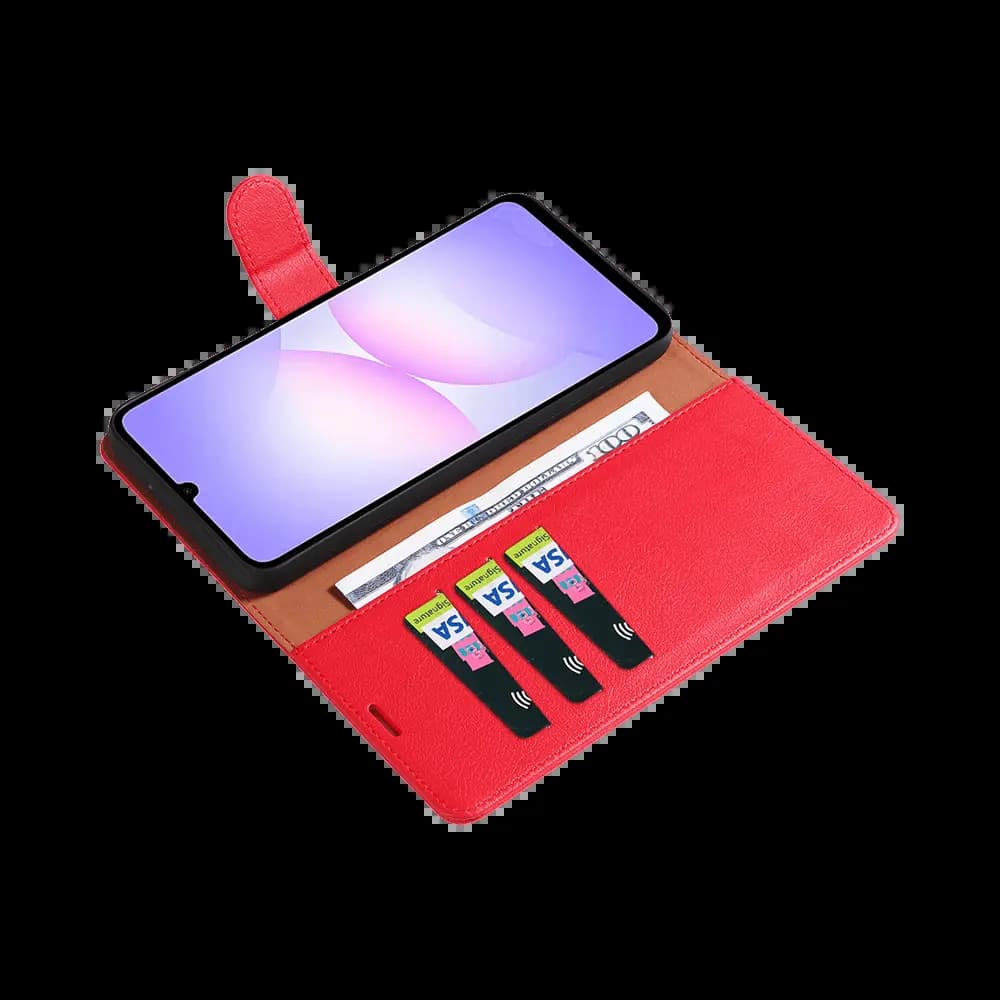 Housse folio anti-RFID Samsung Galaxy A07 4G – PROTECT IP011 Rouge - Vue 9