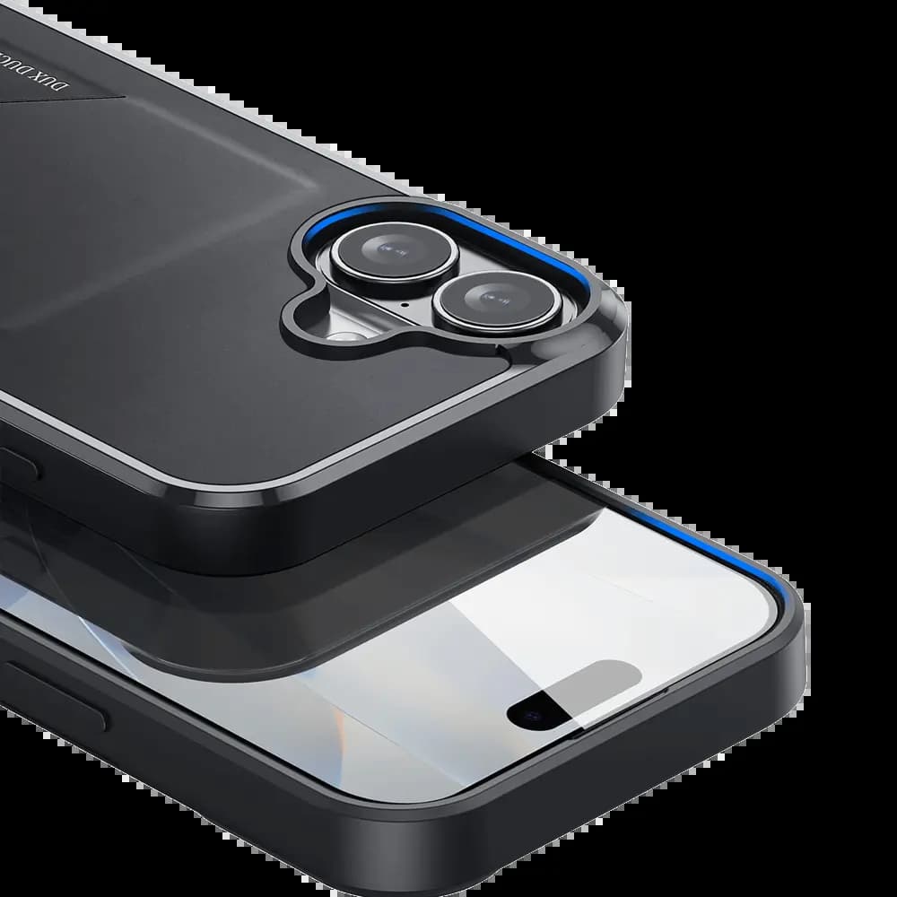  Coque de protection antichoc iPhone 17 avec porte-carte intégré - Dux Ducis Pocard Noir - Vue 7