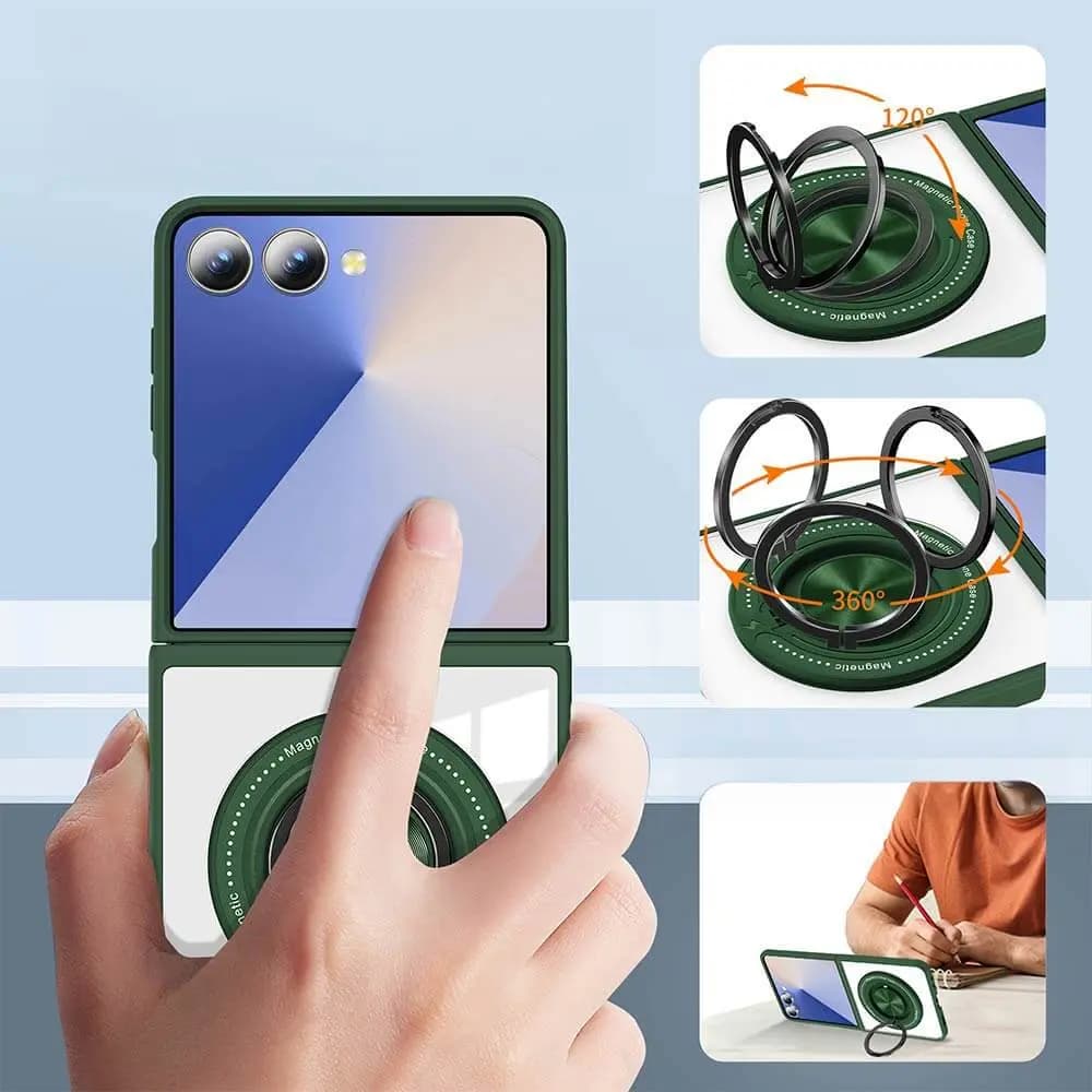 Coque de Protection Magnétique avec Bague 360° Z-FL3 Samsung Galaxy Z Flip 7 5G F766  Vert - Vue 30