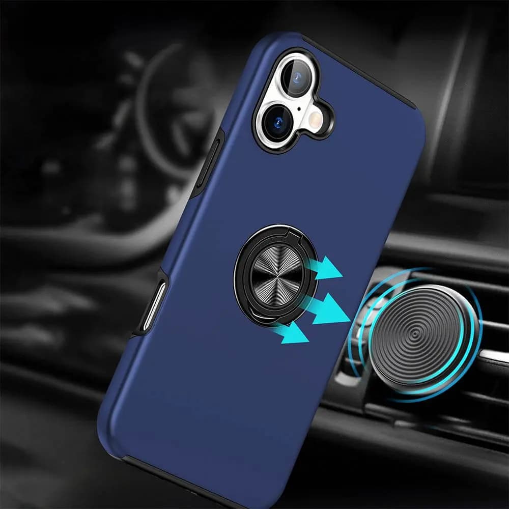 Coque de protection iPhone 16 Plus avec anneau rotatif – PROTECT IE013 Bleu - Vue 7