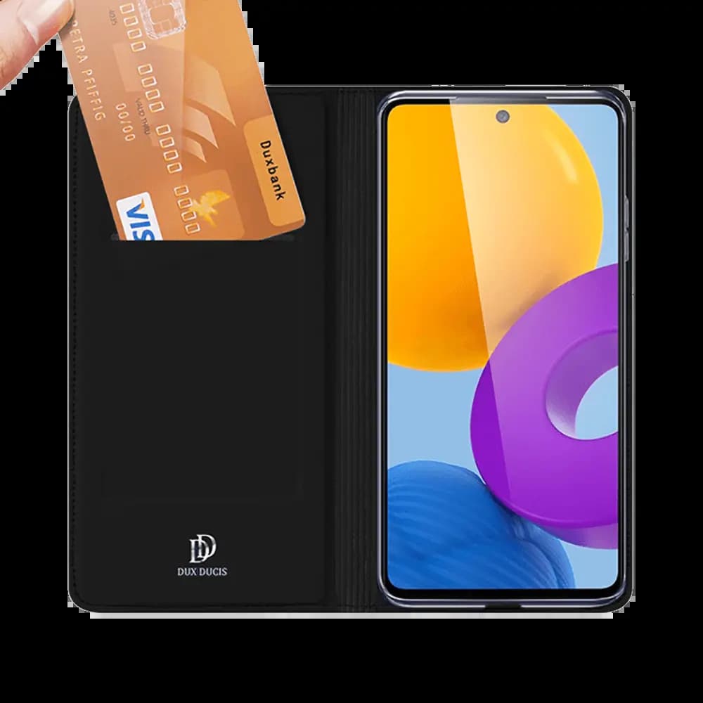 Housse folio Samsung Galaxy M52 porte-carte – Dux Ducis Skin Pro Noir - Vue 3