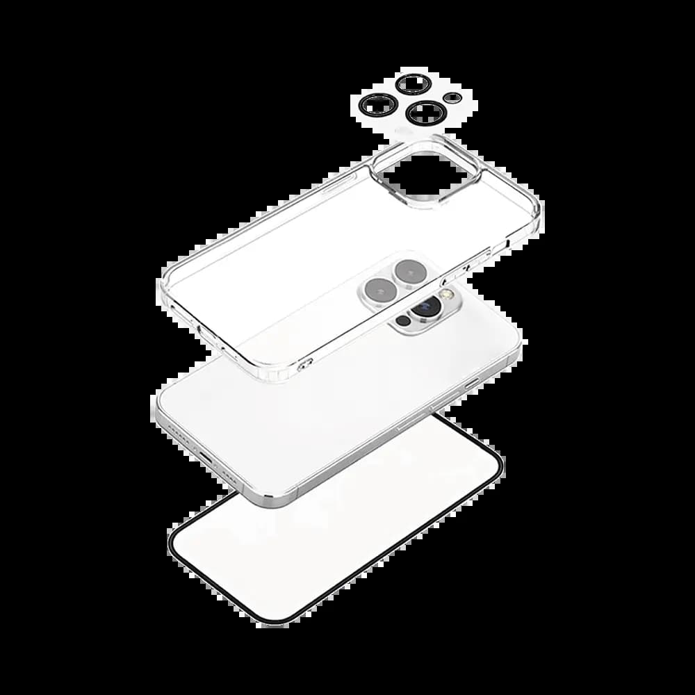 Pack de protection coque + protection lentille + verre trempé pour iPhone 14 Pro Max PROTECT - Transparent - Vue 11