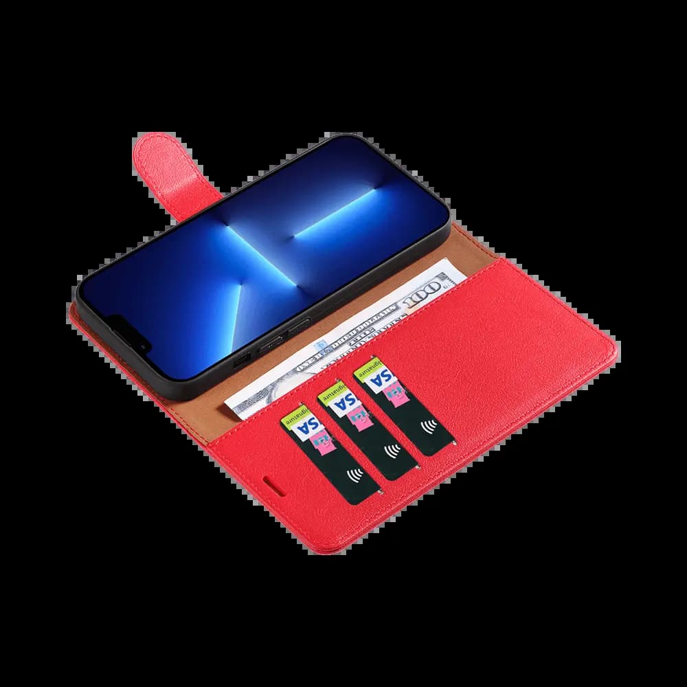 Housse folio anti-RFID iPhone 11 Pro Max – PROTECT IP011 Rouge - Vue 7