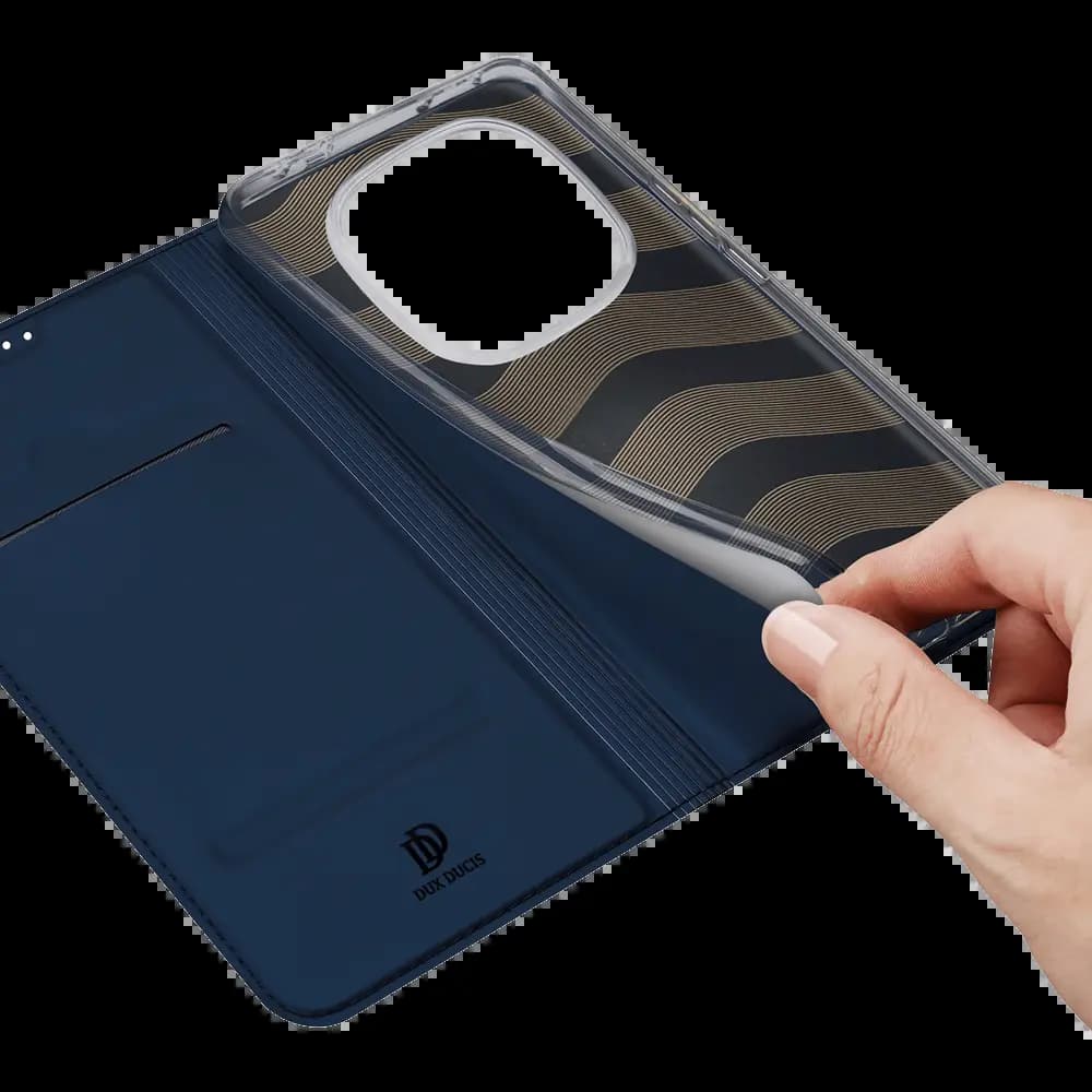 Housse folio Redmi Note 14 Pro 4G porte-carte – Dux Ducis Skin Pro Bleu - Vue 30