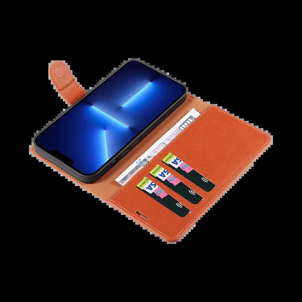 Housse folio anti-RFID iPhone 11 Pro Max – PROTECT IP011 Marron - Vue 7