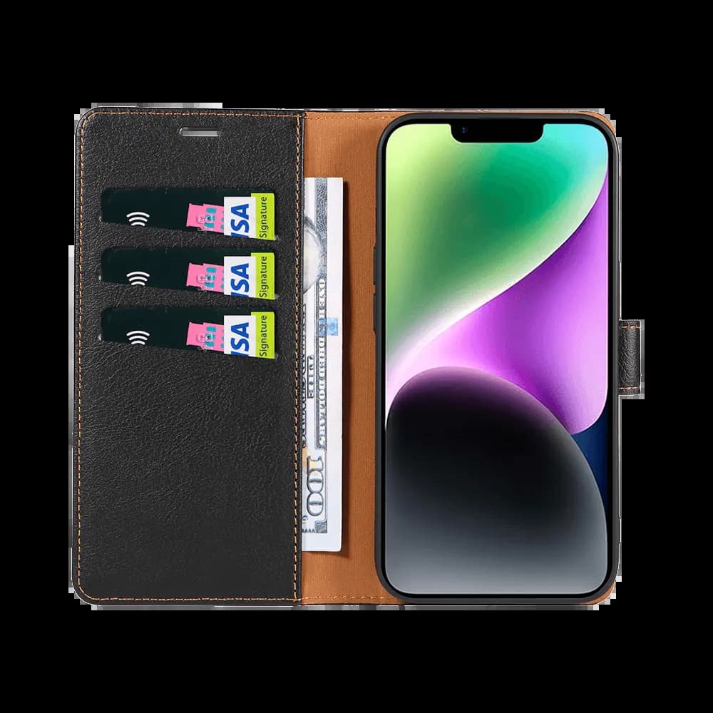 Housse folio anti-RFID iPhone 14 – PROTECT IP011 Noir - Vue 4