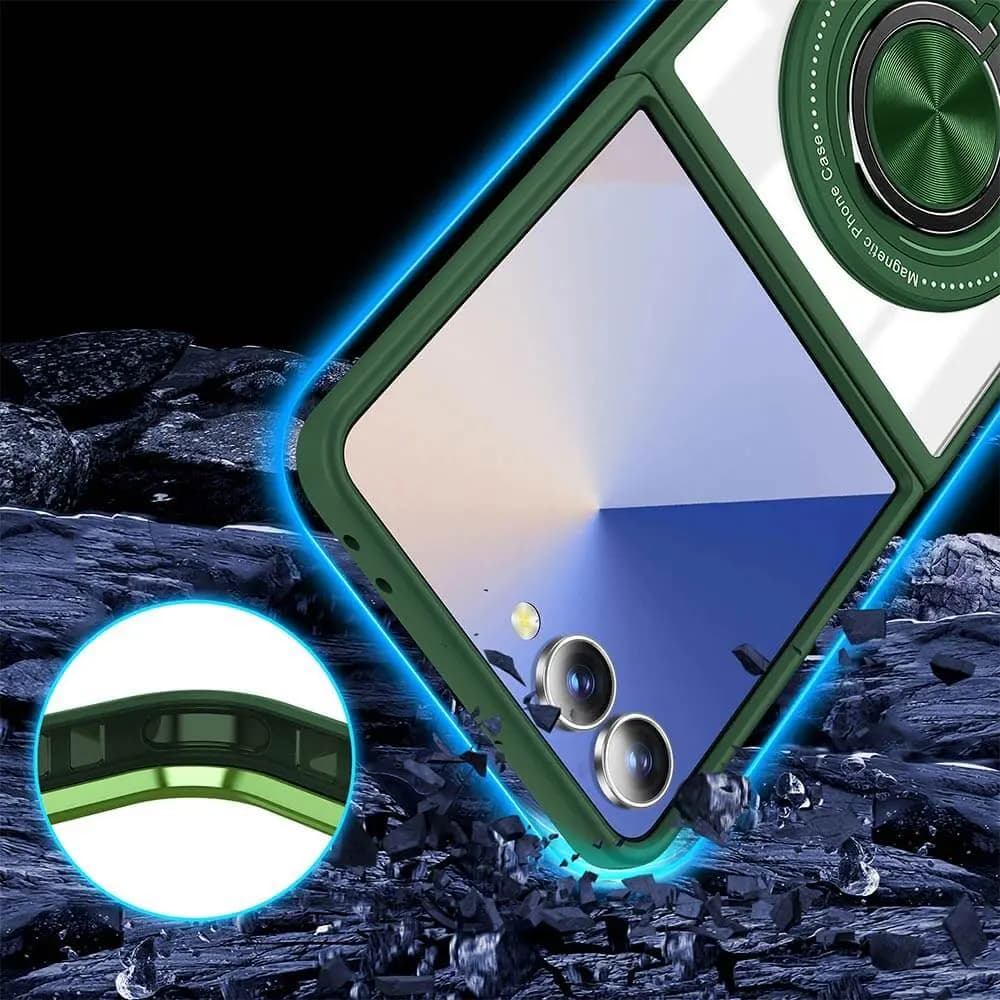 Coque de Protection Magnétique avec Bague 360° Z-FL3 Samsung Galaxy Z Flip 7 5G F766  Vert - Vue 10
