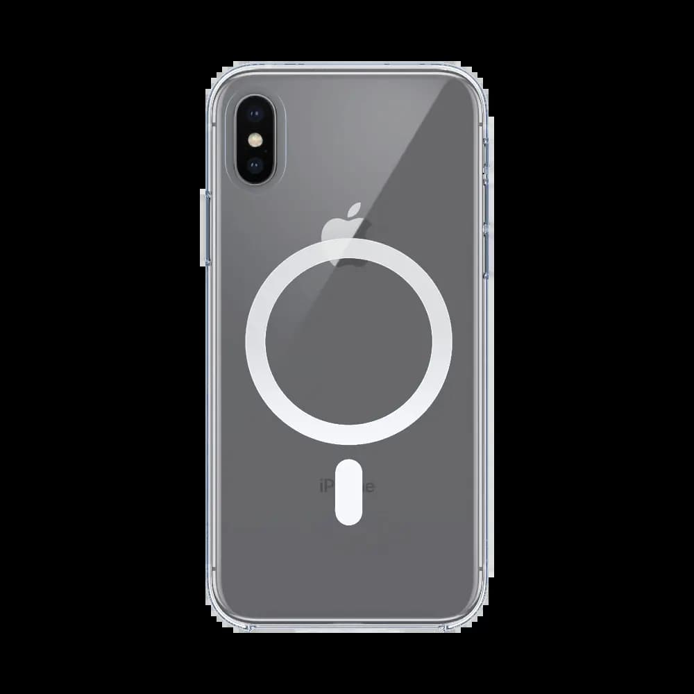 Coque transparente silicone MagSafe – compatible Apple iPhone X / XS  - Vue 12