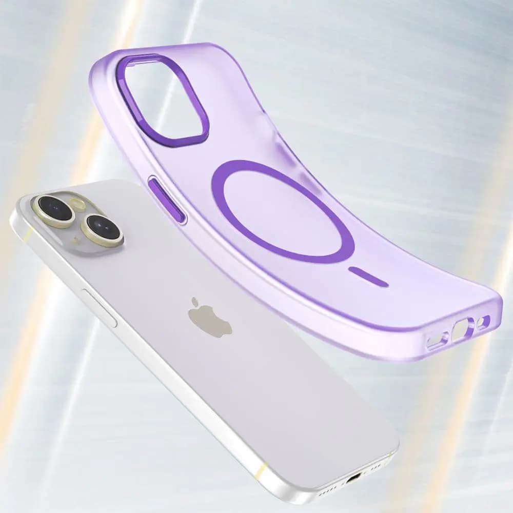Coque MagSafe bi-matière – iPhone 14 – PROTECT MF-006 Violet Foncé - Vue 4
