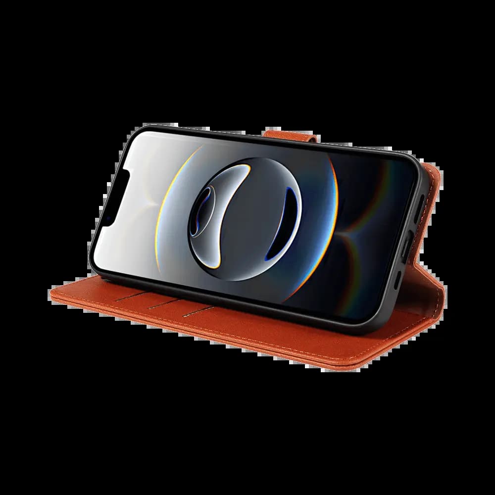 Housse folio anti-RFID iPhone 16e – PROTECT IP011 Marron - Vue 13