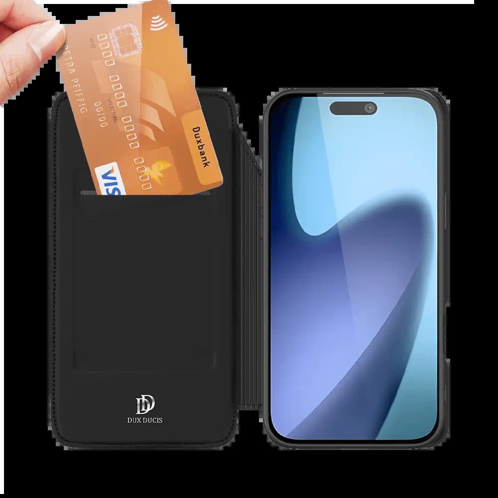 Housse folio iPhone Air porte-carte – Dux Ducis Skin Pro Bleu - Vue 4
