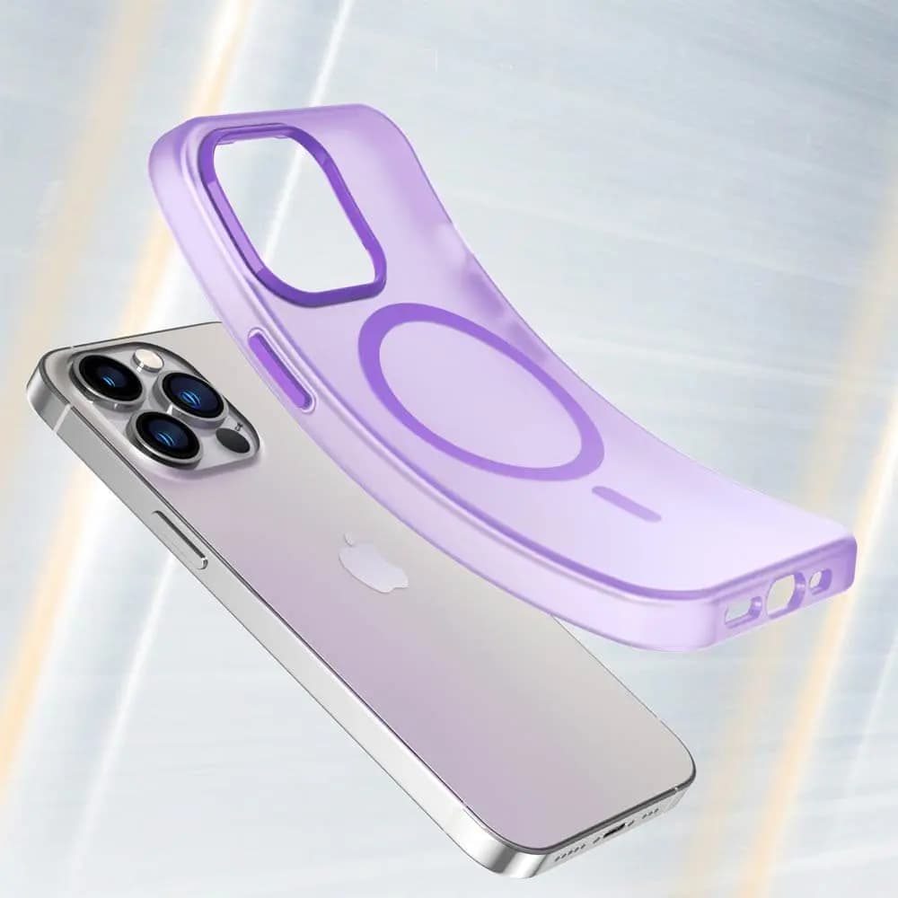 Coque MagSafe bi-matière – iPhone 13 Pro – PROTECT MF-006 Violet Foncé  - Vue 4