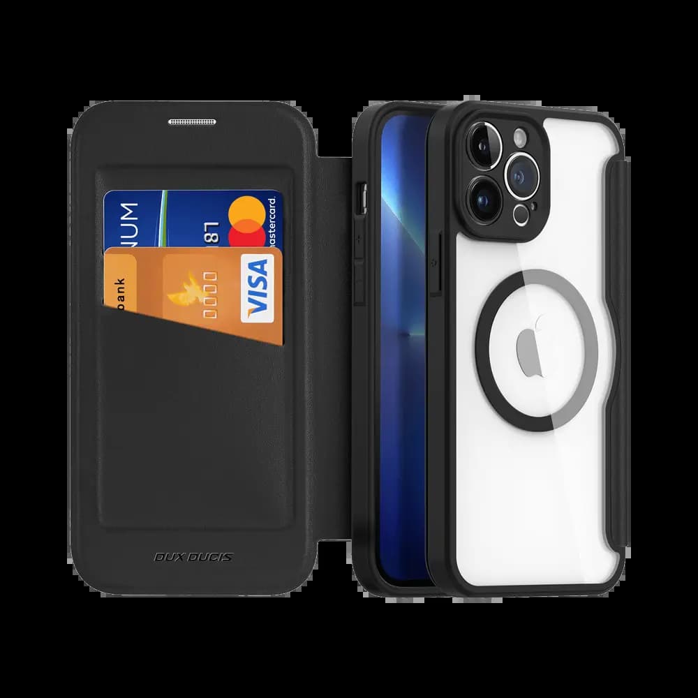 Housse folio MagSafe iPhone 13 Pro Max – Dux Ducis Skin X Pro Noir - Vue 4