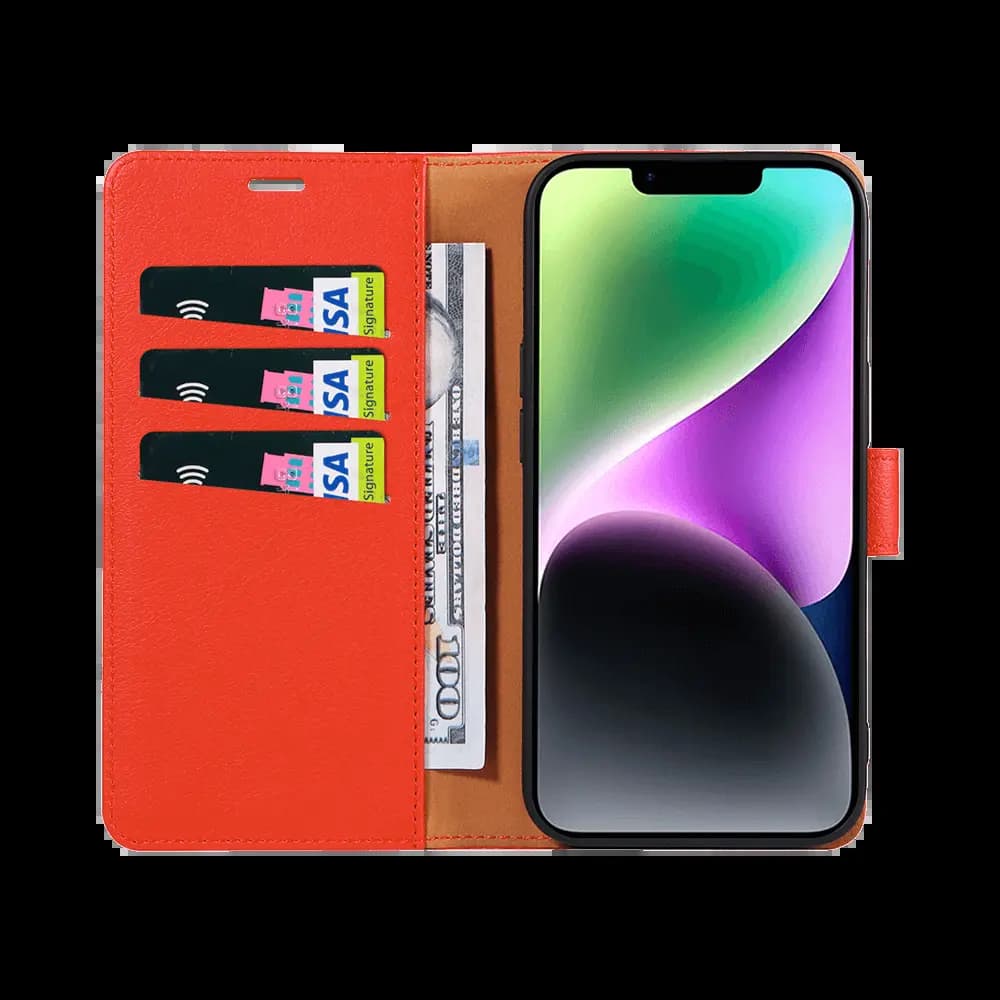 Housse folio anti-RFID iPhone 14 – PROTECT IP011 Rouge - Vue 4