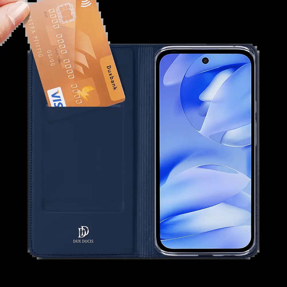 Housse folio iPhone 16e porte-carte – Dux Ducis Skin Pro Bleu - Vue 3