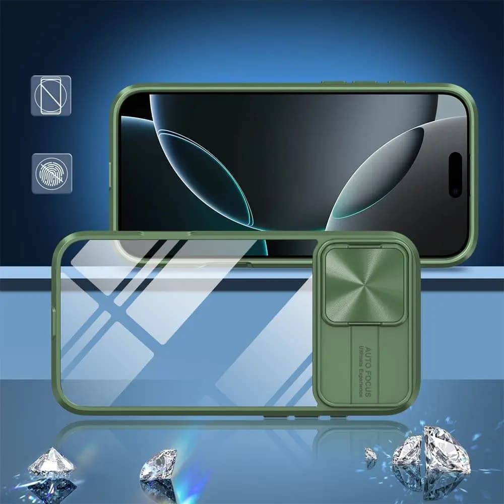 Coque avec cache caméra – iPhone 16 Pro – PROTECT IE027 Vert Foncé  - Vue 3