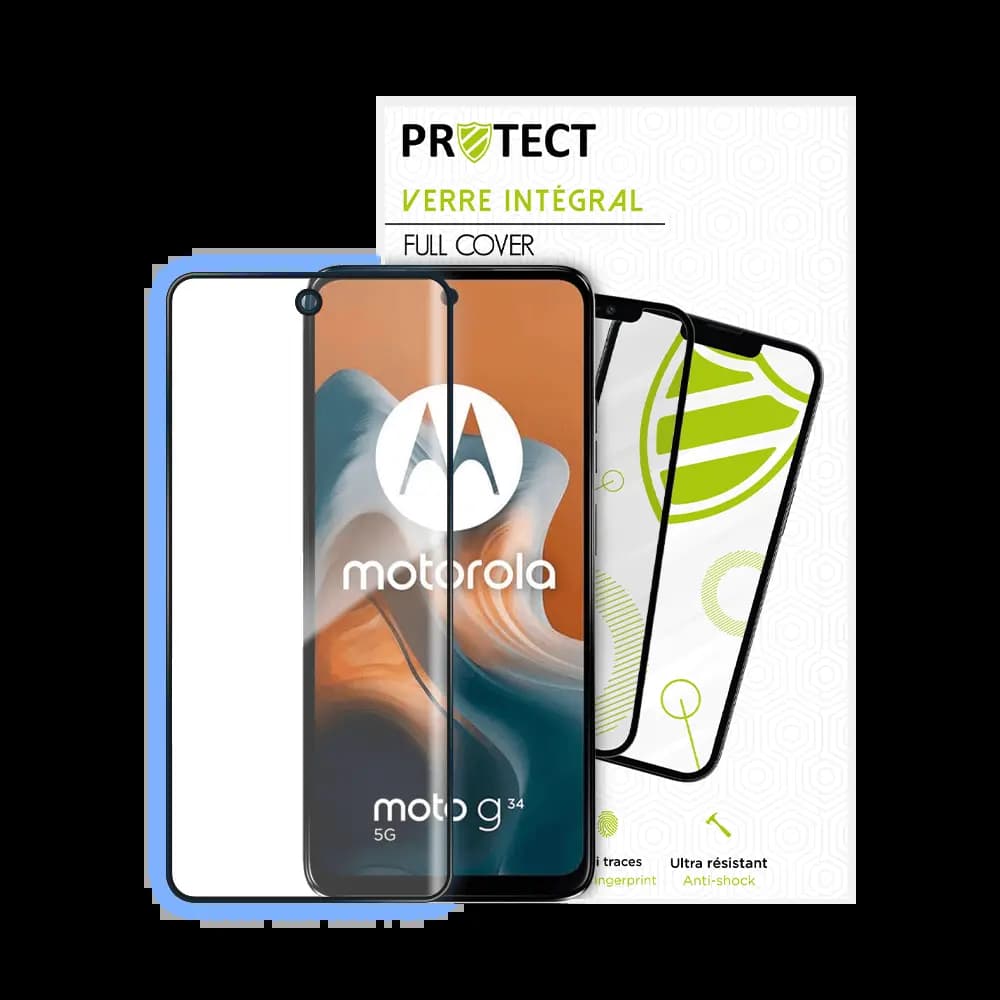 Verre trempé intégral 5D 9H – protection écran Motorola Moto G34 5G – PROTECT Noir - Vue 24