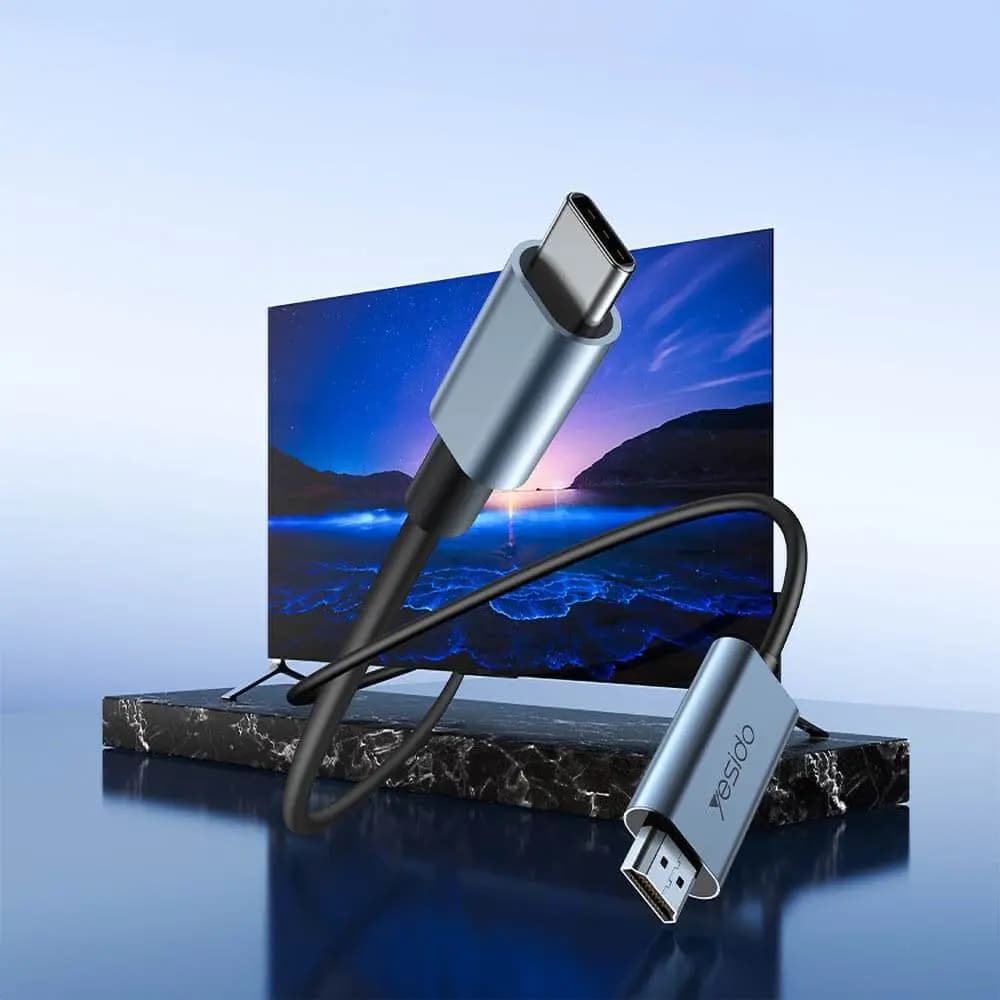 Câble USB-C vers HDMI 4K 60Hz (2m) – Yesido HM10 Noir - Vue 17