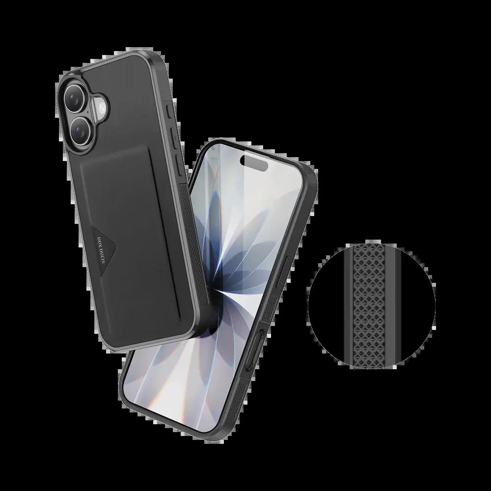  Coque de protection antichoc iPhone 17 avec porte-carte intégré - Dux Ducis Pocard Noir - Vue 5