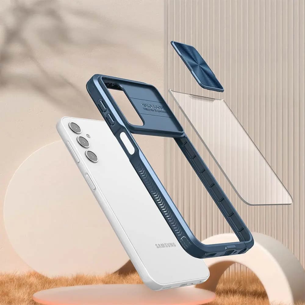 Coque avec cache caméra – Samsung Galaxy A16 – PROTECT IE027 Bleu Marine - Vue 10