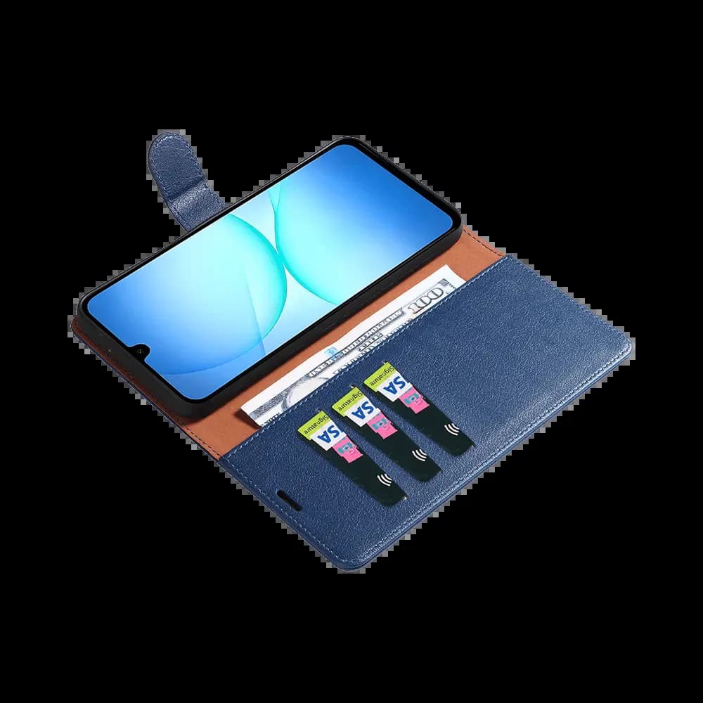 Housse folio anti-RFID Samsung Galaxy A17 5G – PROTECT IP011 Bleu Marine - Vue 9