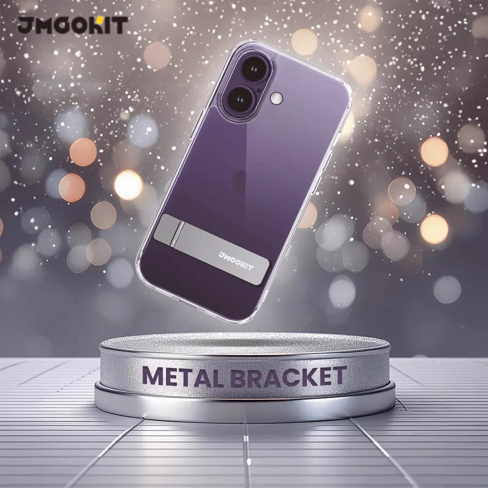 Coque de Protection Metal Bracket JMGOKIT pour Apple iPhone 17 Transparent - Vue 4