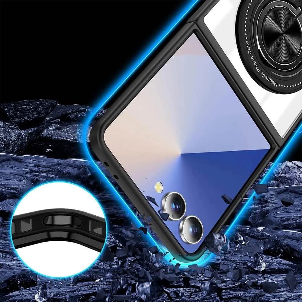 Coque de Protection Magnétique avec Bague 360° Z-FL3 Samsung Galaxy Z Flip 7 5G Noir - Vue 13