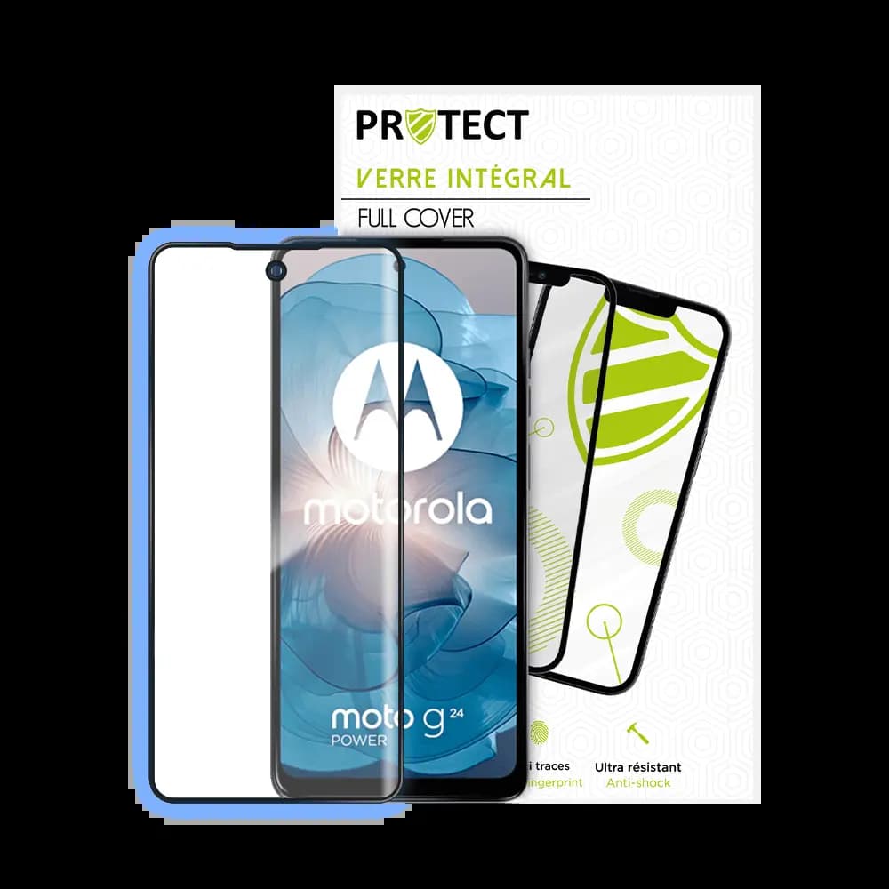 Verre trempé intégral 5D 9H – protection écran compatible Motorola Moto G24 Power / G24 4G / G04 / G04s / E14 – PROTECT Noir - Vue 24