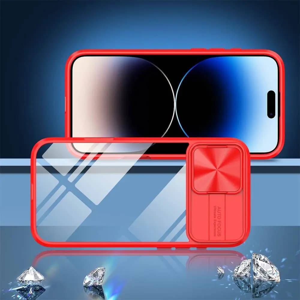 Coque avec cache caméra iPhone 14 Pro Max – PROTECT IE027 Rouge  - Vue 4