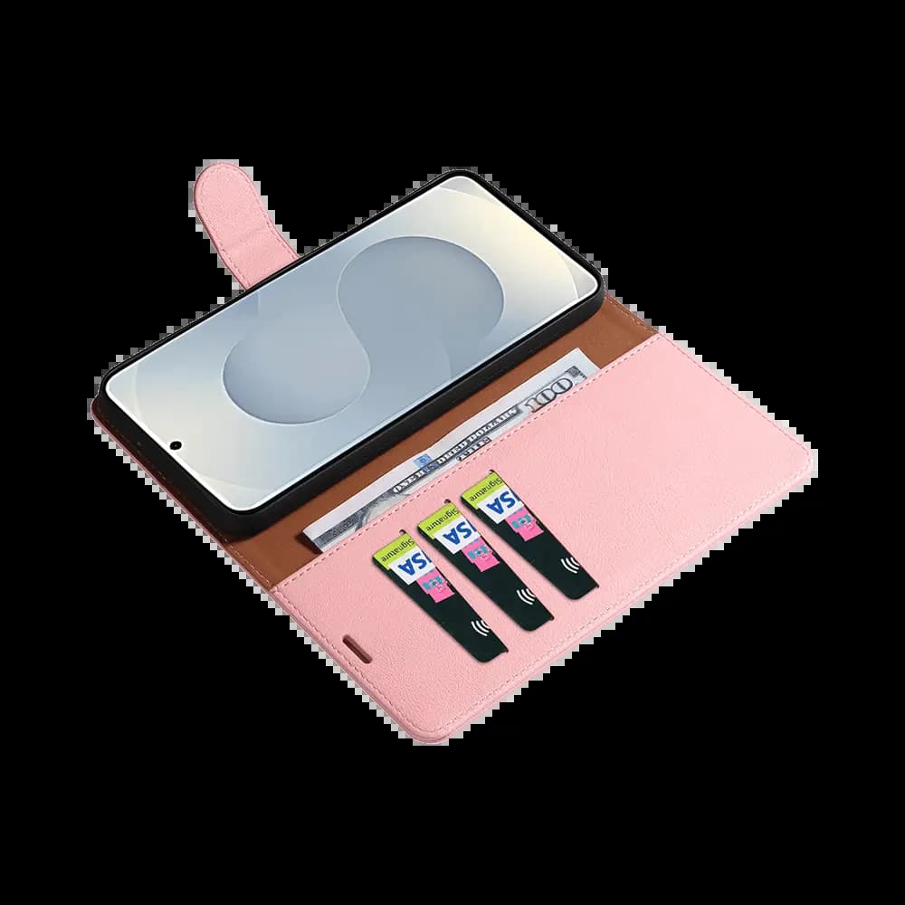 Housse folio anti-RFID Samsung Galaxy S25 Edge – PROTECT IP011 Rose - Vue 9