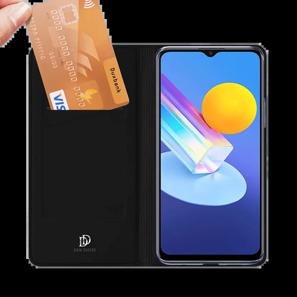 Housse folio Vivo Y72 porte-carte – Dux Ducis Skin Pro Noir - Vue 3