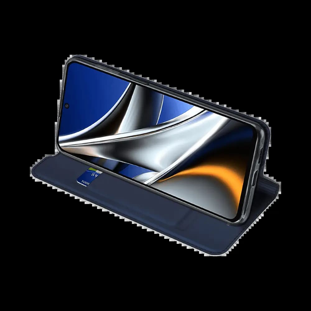 Housse folio Xiaomi Poco X4 Pro 5G porte-carte – Dux Ducis Skin Pro Bleu - Vue 3