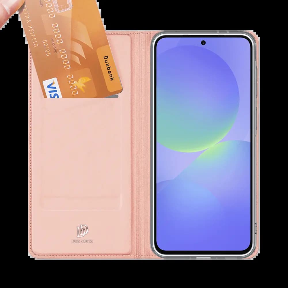 Housse folio Samsung Galaxy A37 5G porte-carte – Dux Ducis Skin Pro Rose - Vue 3