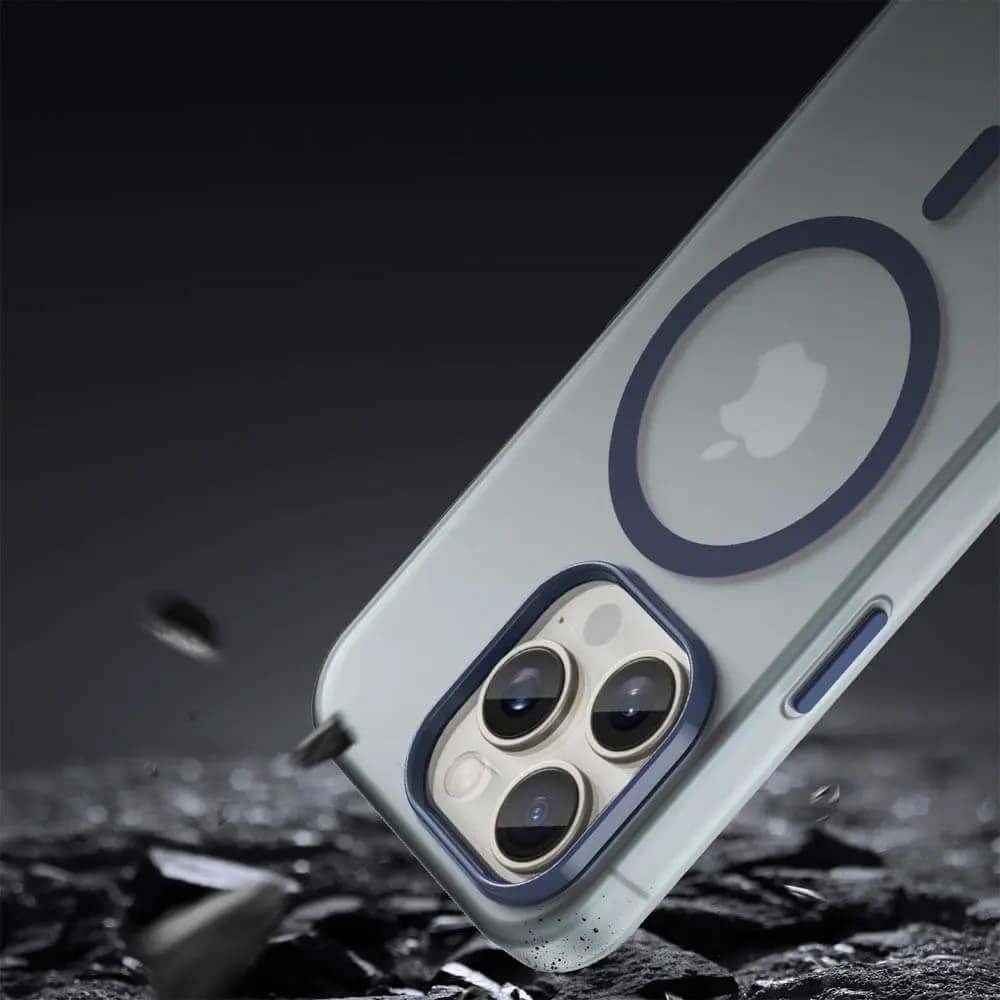 Coque MagSafe bi-matière – iPhone 15 Pro – PROTECT MF-006 Bleu Marine - Vue 24