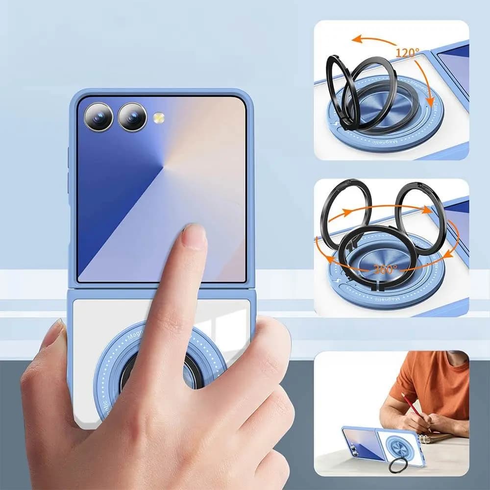 Coque de Protection Magnétique avec Bague 360° Z-FL3 Samsung Galaxy Z Flip 7 5G Bleu - Vue 30