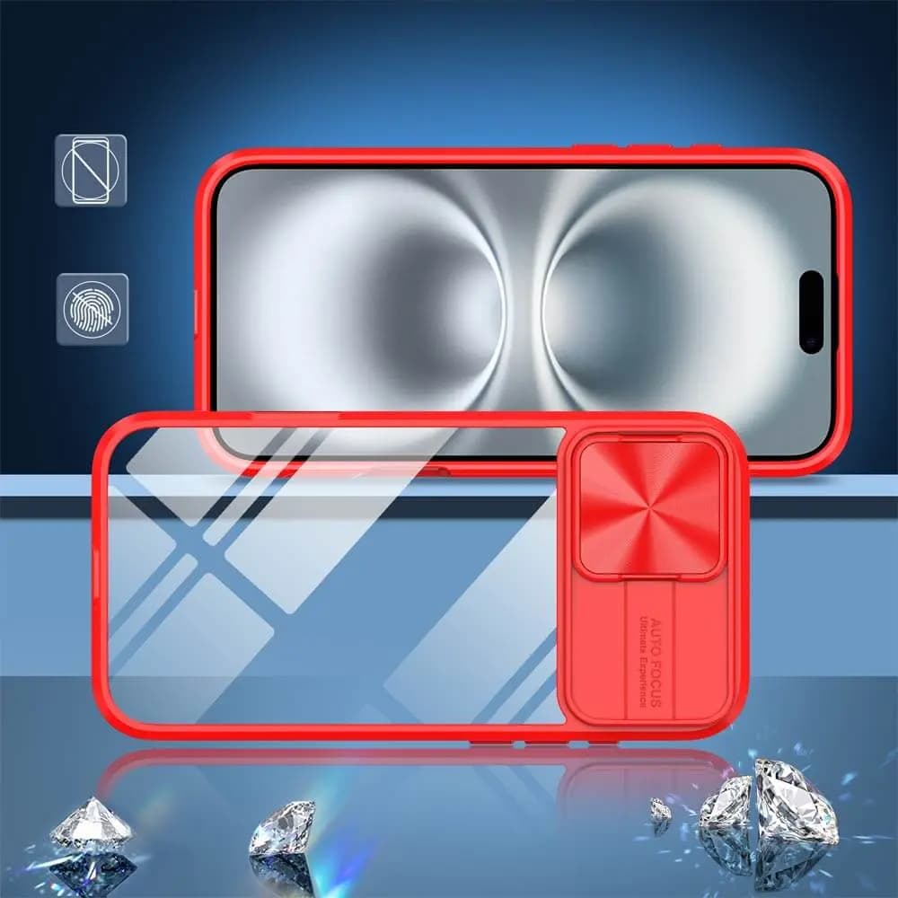 Coque avec cache caméra –  iPhone 16 – PROTECT IE027 Rouge  - Vue 3